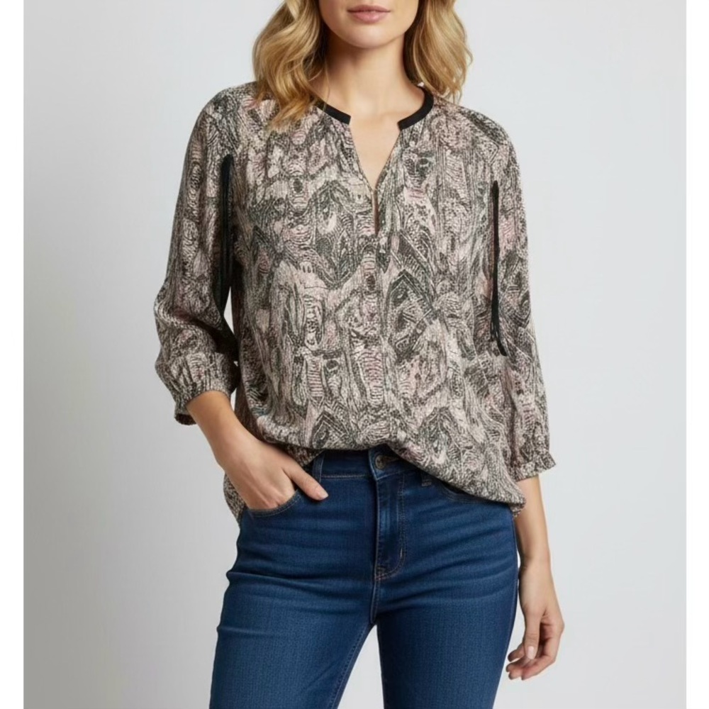 IRO Carl Silk Abstract Print Blouse Sz. 0 Sz. XS